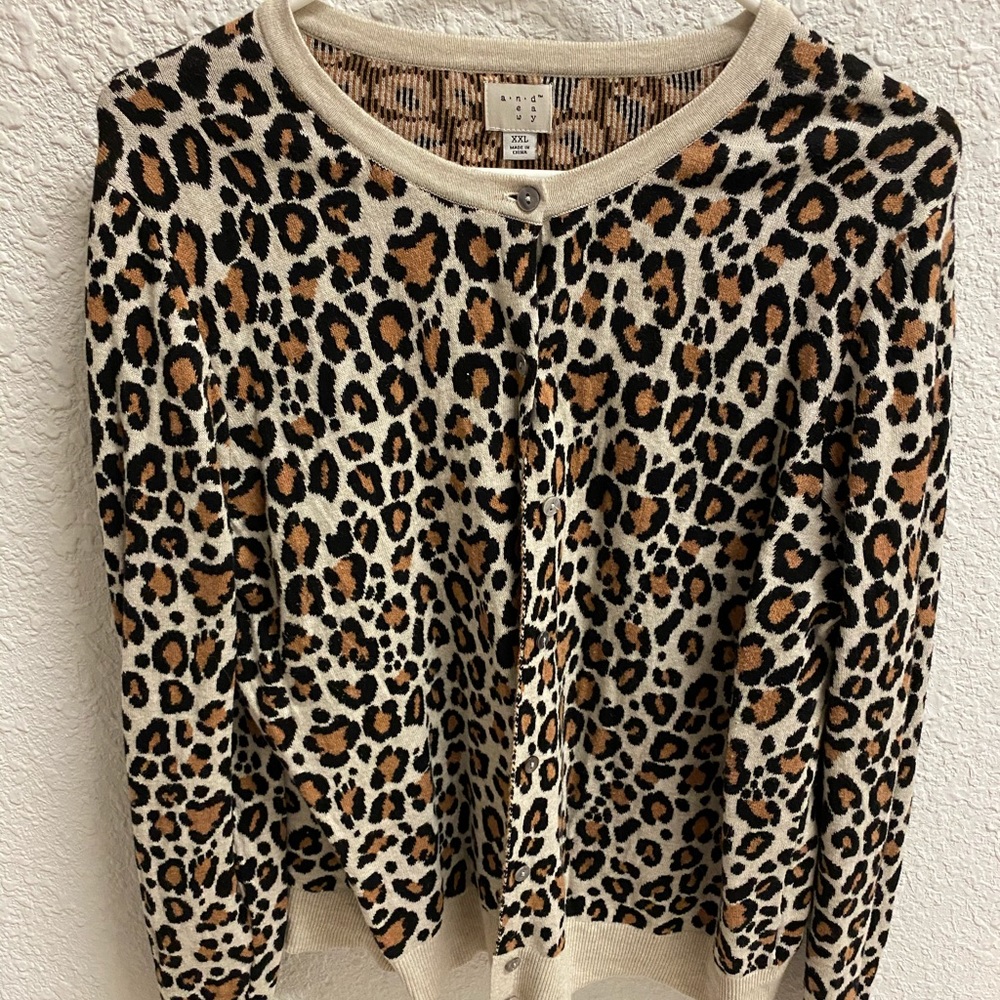 A New Day Leopard Cardigan Size XXL